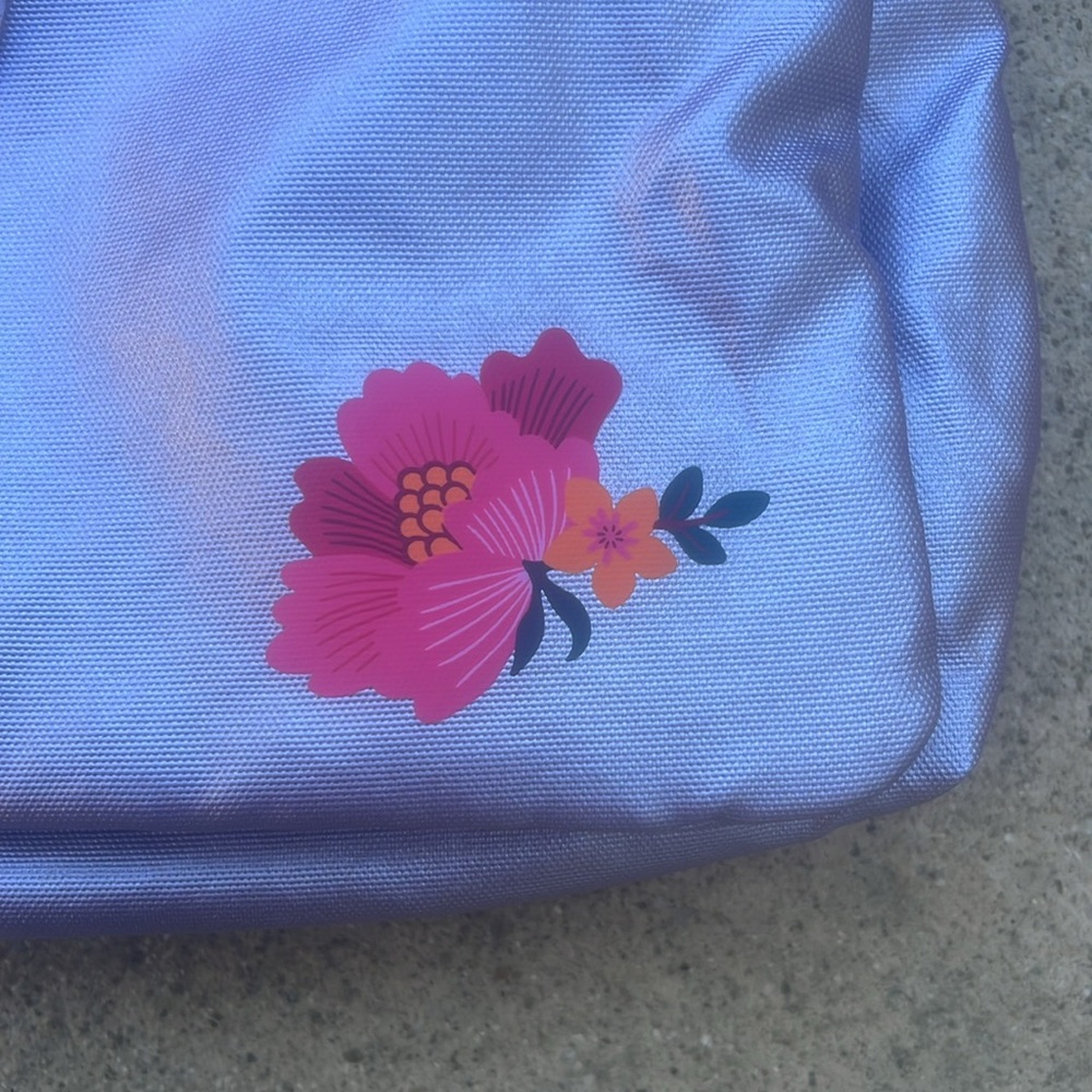 KIPLiNG Mikaela Loving Flowers Metallic Light Lilac Purple Crossbody Purse NWT - Picture 2 of 9